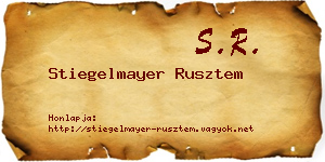Stiegelmayer Rusztem névjegykártya
